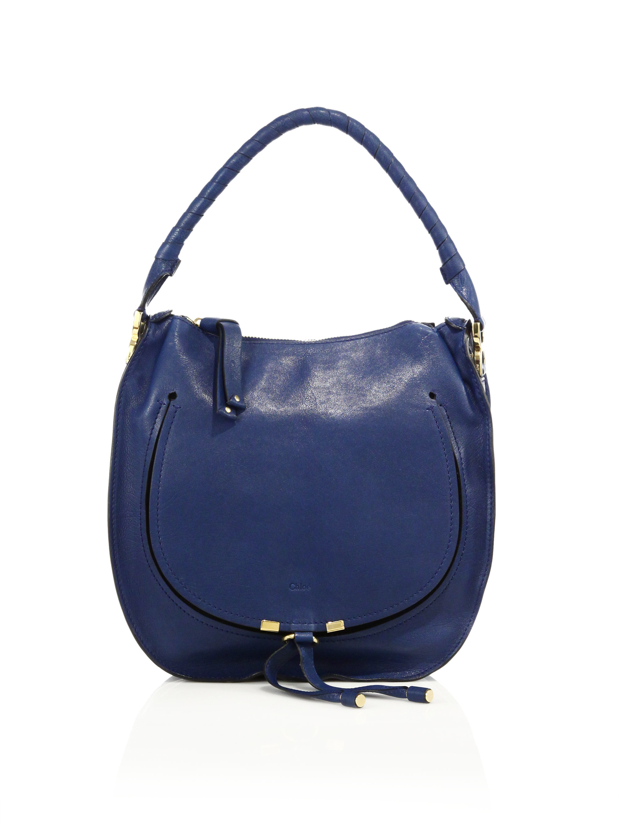 Chlo Marcie Leather Hobo Bag in Blue (blue velvet) - Save 30% | Lyst