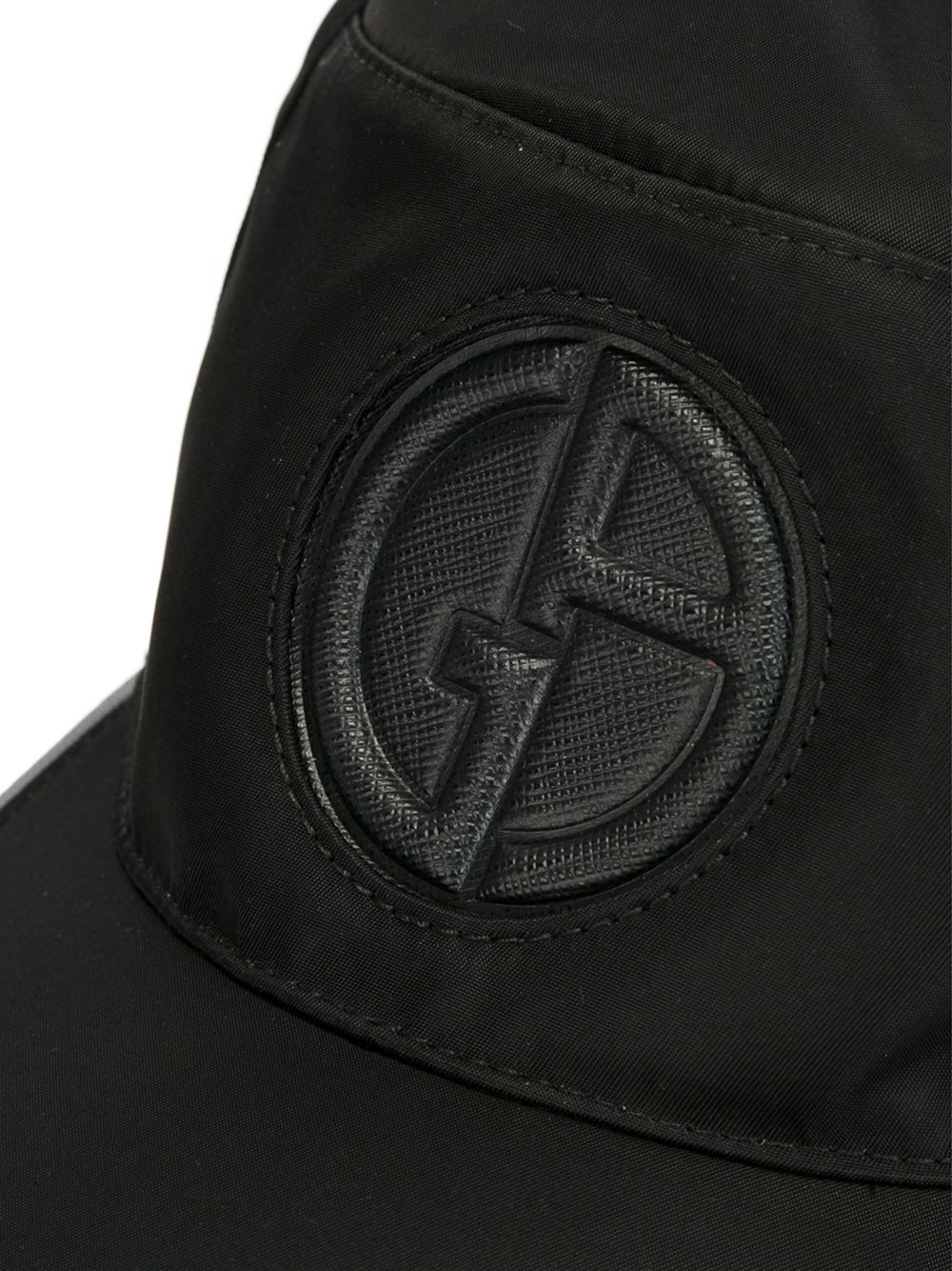 Giorgio armani Logo Patch Cap in Black for Men | Lyst