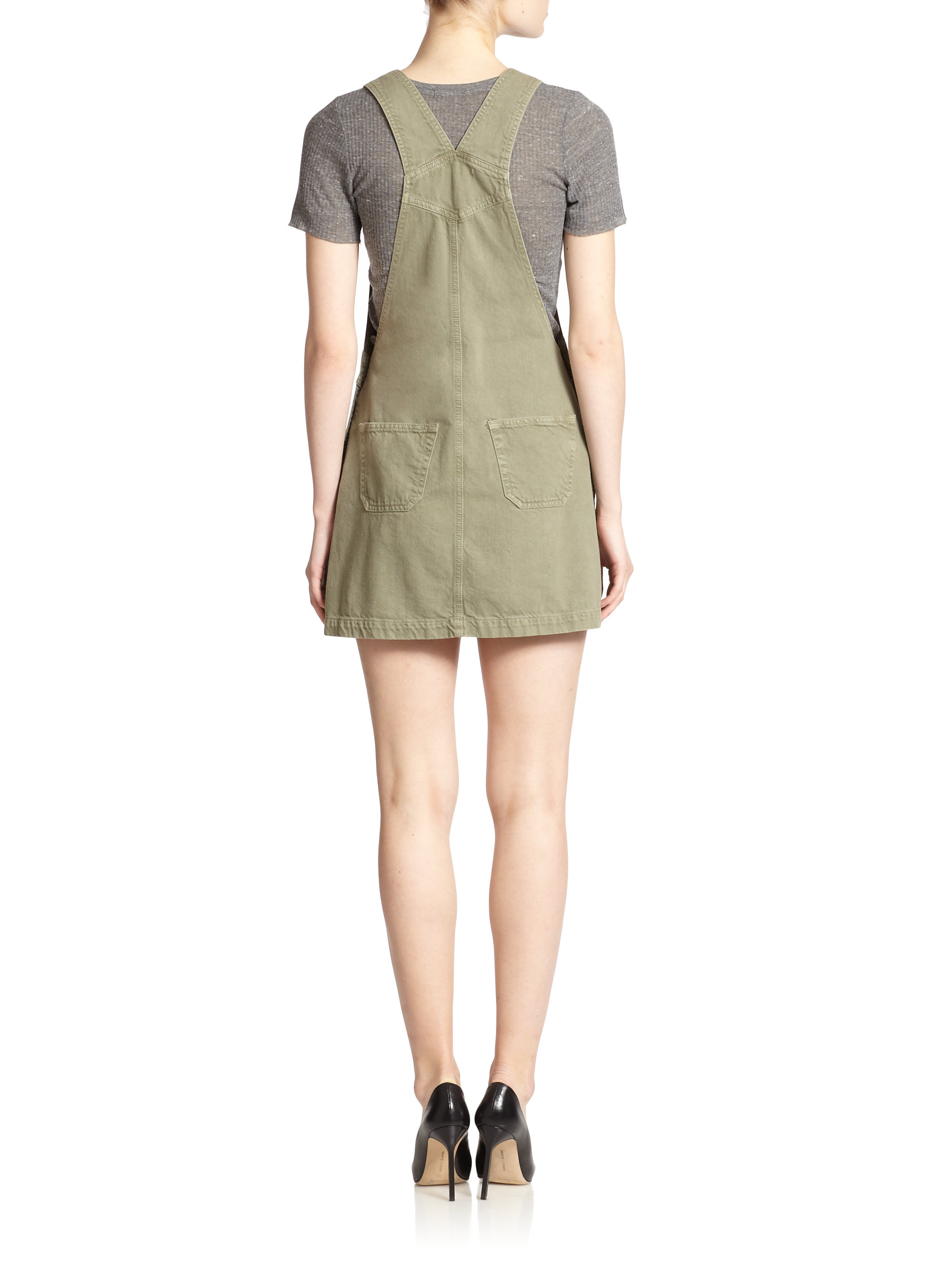 Ag jeans Alexa Chung For The Gillian Denim Skirt Overalls in Green