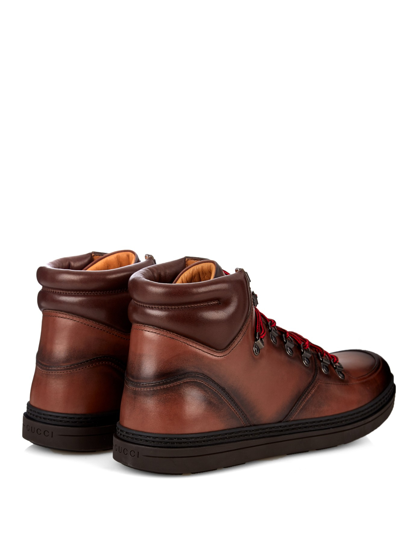 gucci ombr 233 leather ankle boots in brown for lyst gucci ombr 233 leather ankle boots in brown for lyst