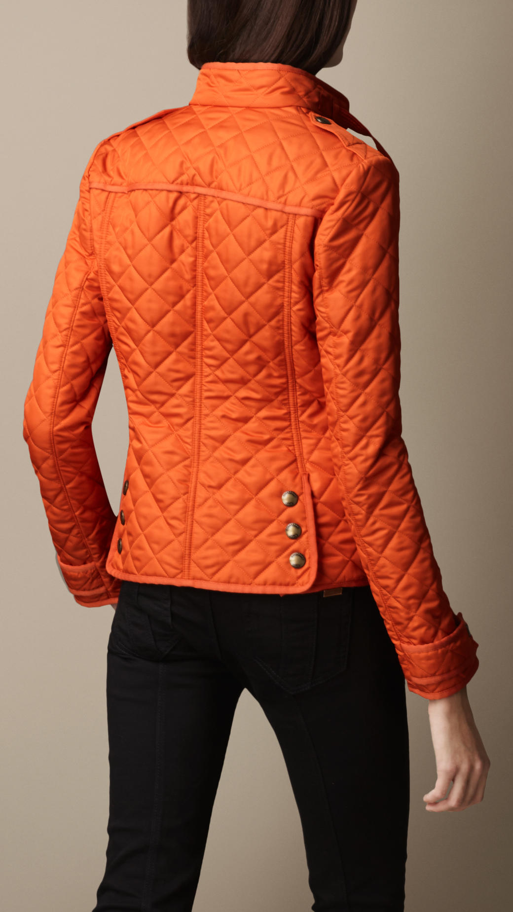 Lyst Burberry Heritage Quilted Jacket in Orange