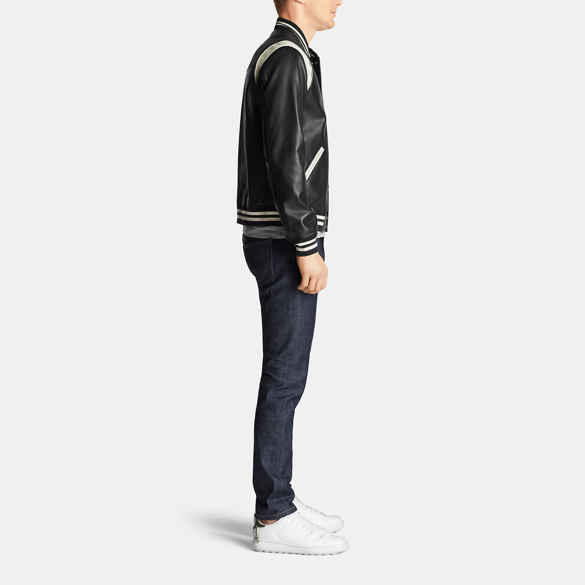Lyst - Coach Leather Baseball Jacket in Black for Men