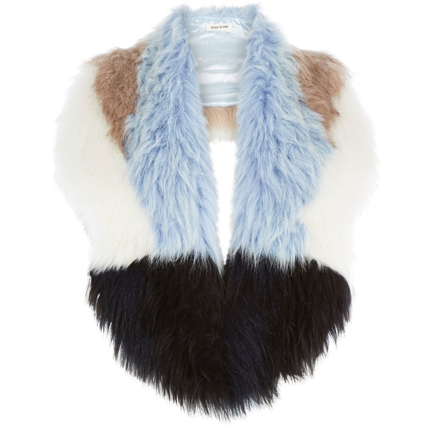 Lyst River Island Blue Faux Fur Tippet Scarf in Blue