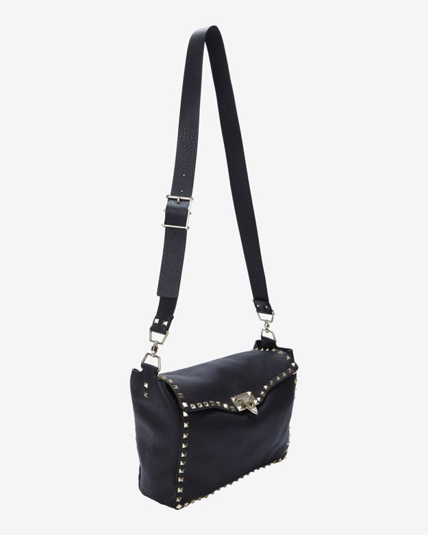 Lyst Valentino Rockstud Flap Front Crossbody Midnight Blue in Blue