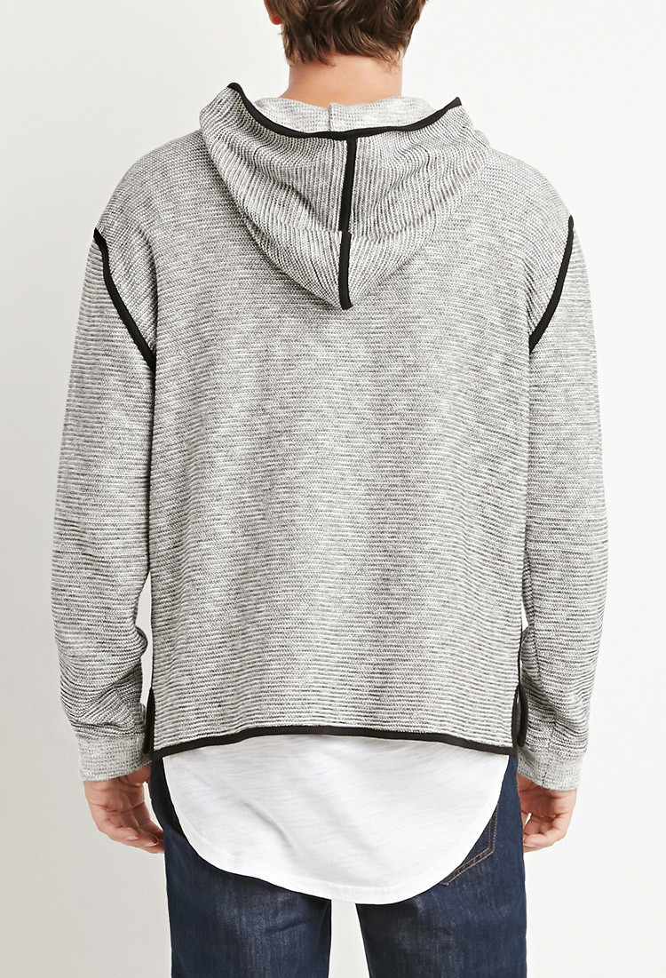 grey textured hoodie