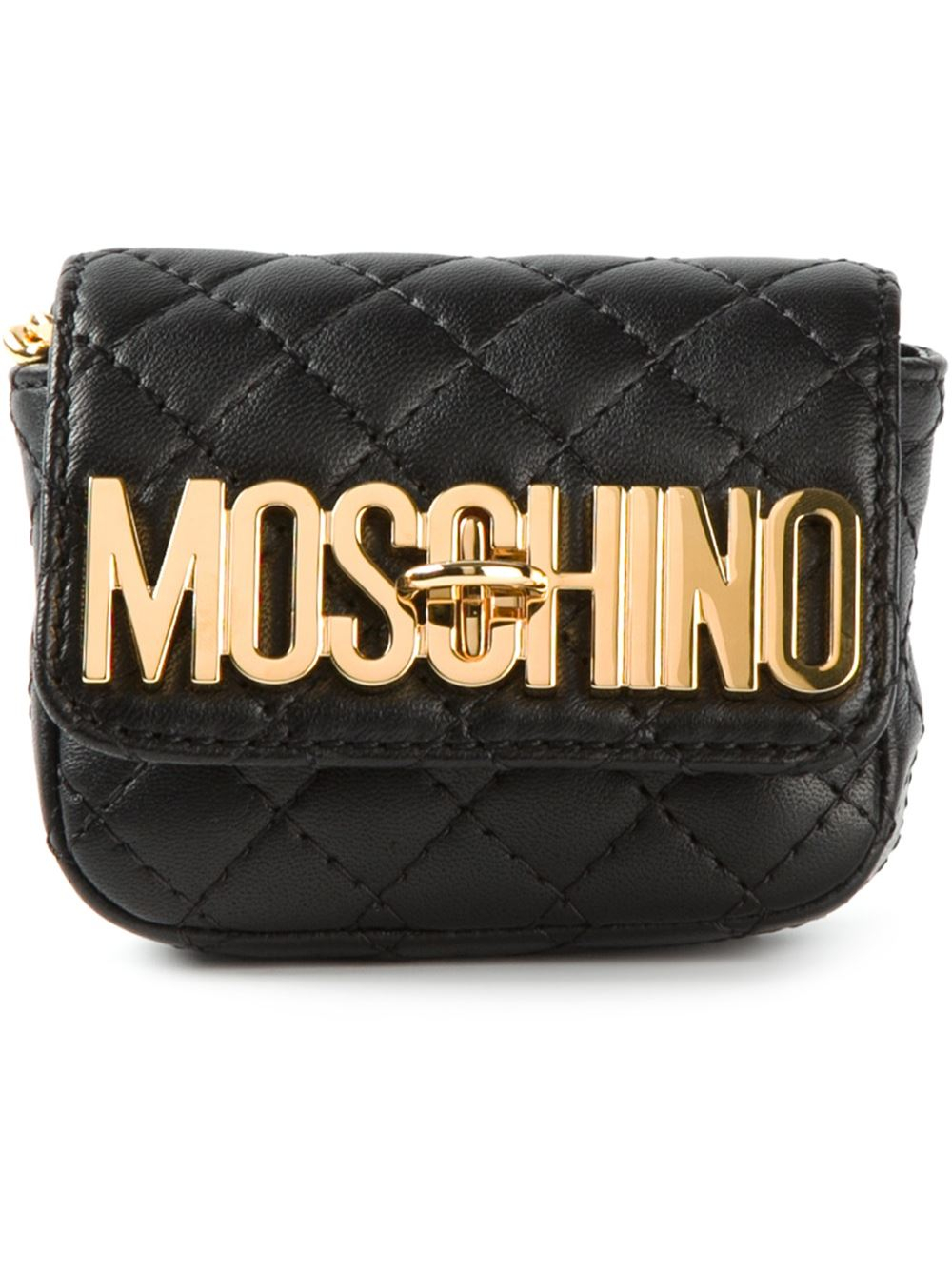 Moschino Mini Quilted Cross Body Bag in Black | Lyst