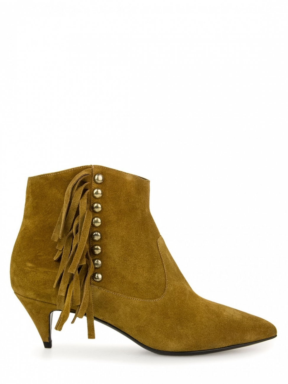 Saint laurent Cat 50 Fringed Suede Boots in Brown Lyst