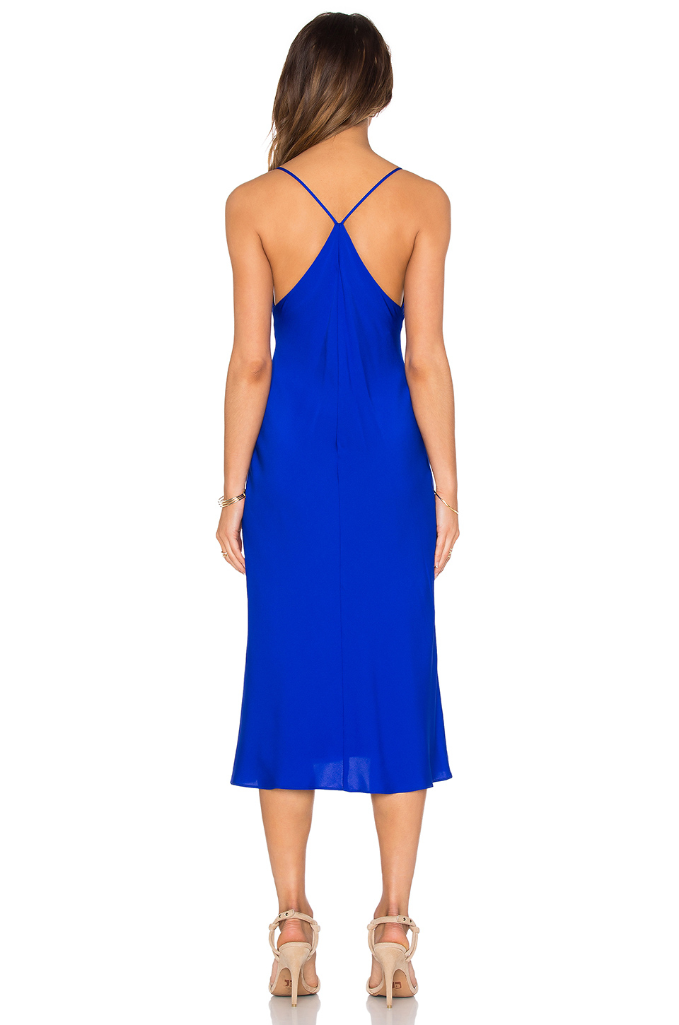 Lyst Milly Silk Bias Dress In Blue 0292