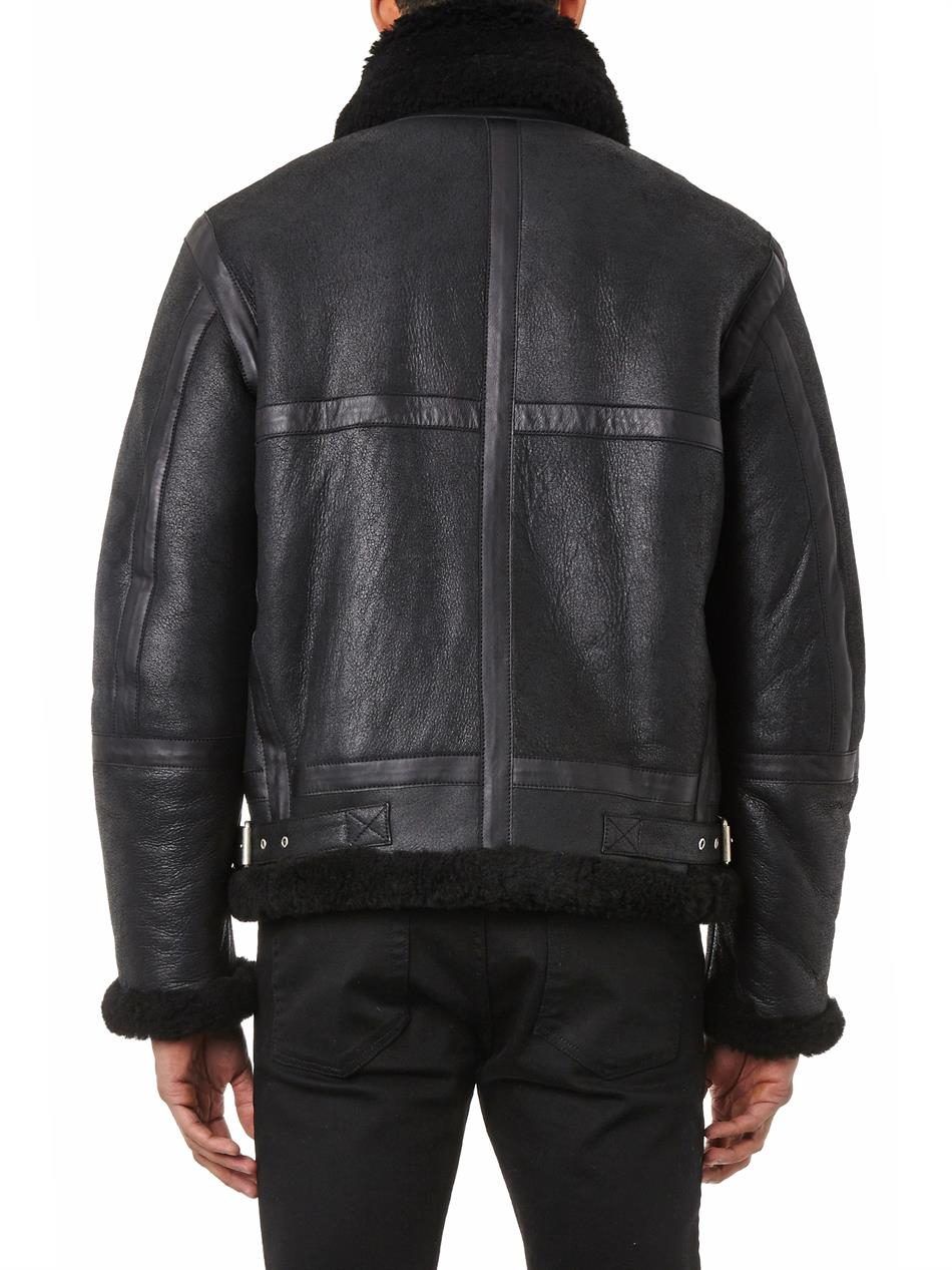 Acne Studios Leather Ian Shearling Jacket in Black for Men - Lyst