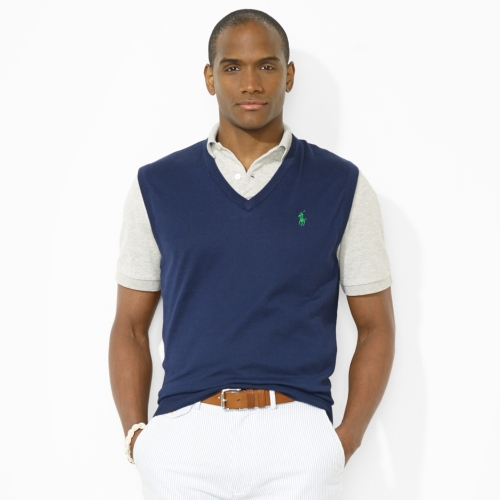 polo shirt and vest