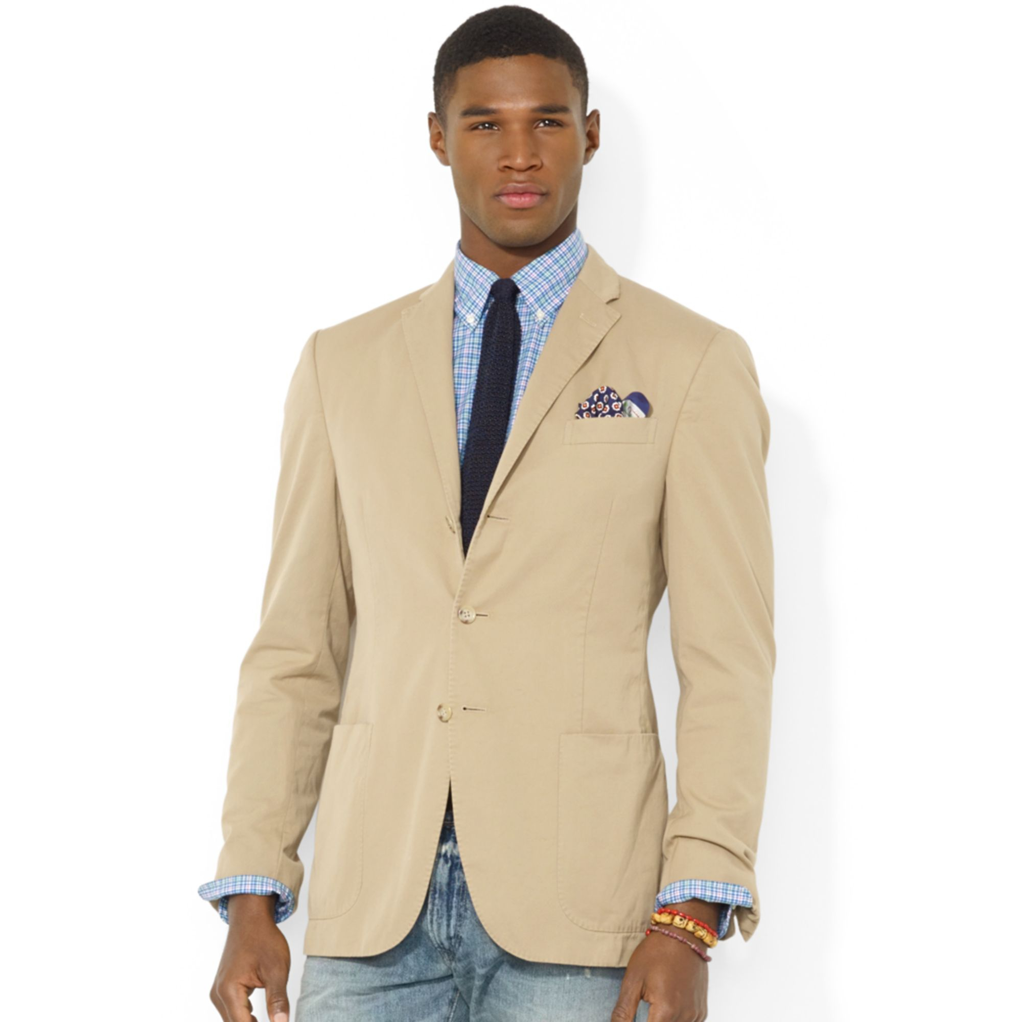 ralph lauren khaki suit