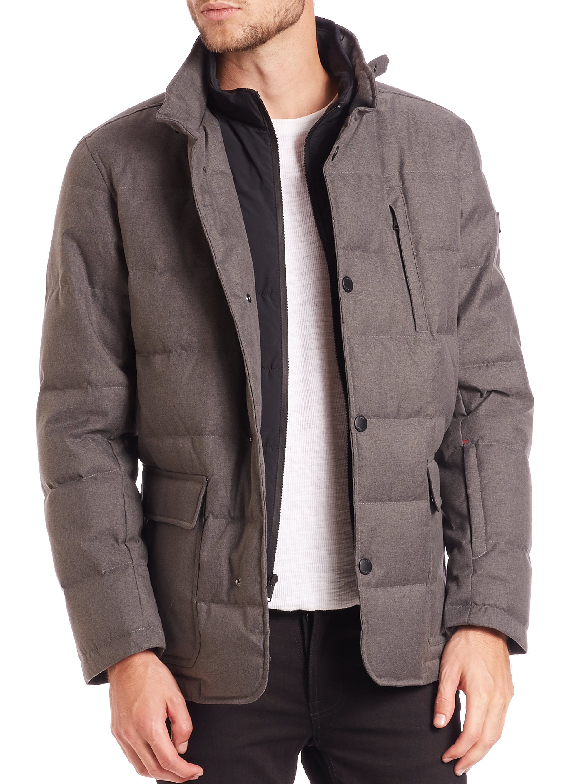 Lyst - Tumi Quilted Blazer Jacket in Gray for Men