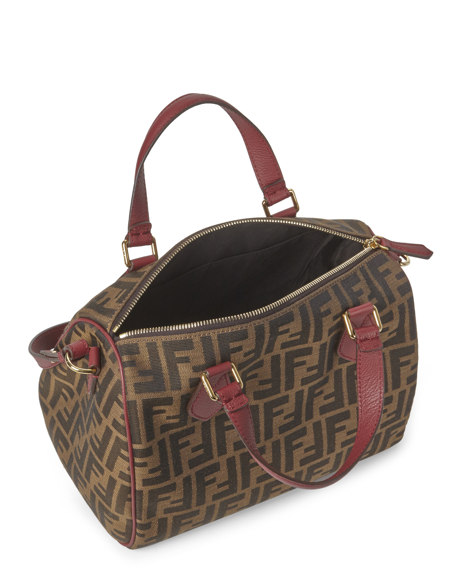 Lyst Fendi Red Zucca Boston Bag In Brown Gallery