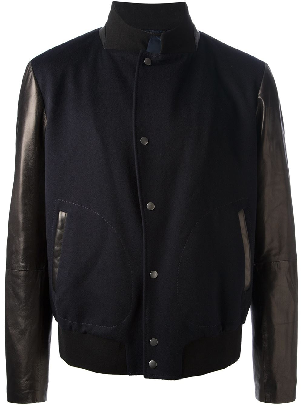 Giorgio Armani Bi-Colour Bomber Jacket in Black for Men | Lyst