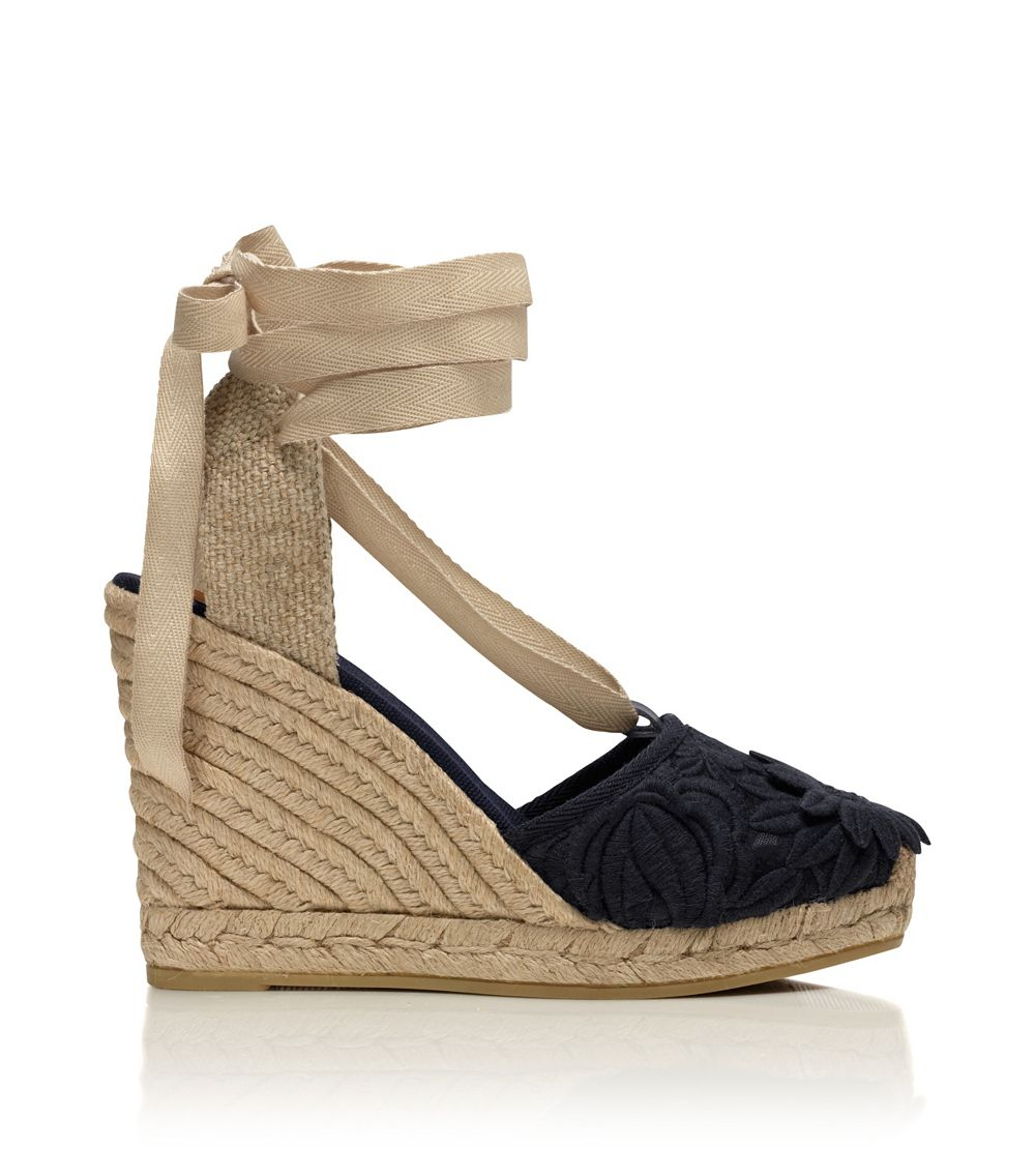 Lyst - Tory Burch Emil Wedge Espadrille Sandal in Blue