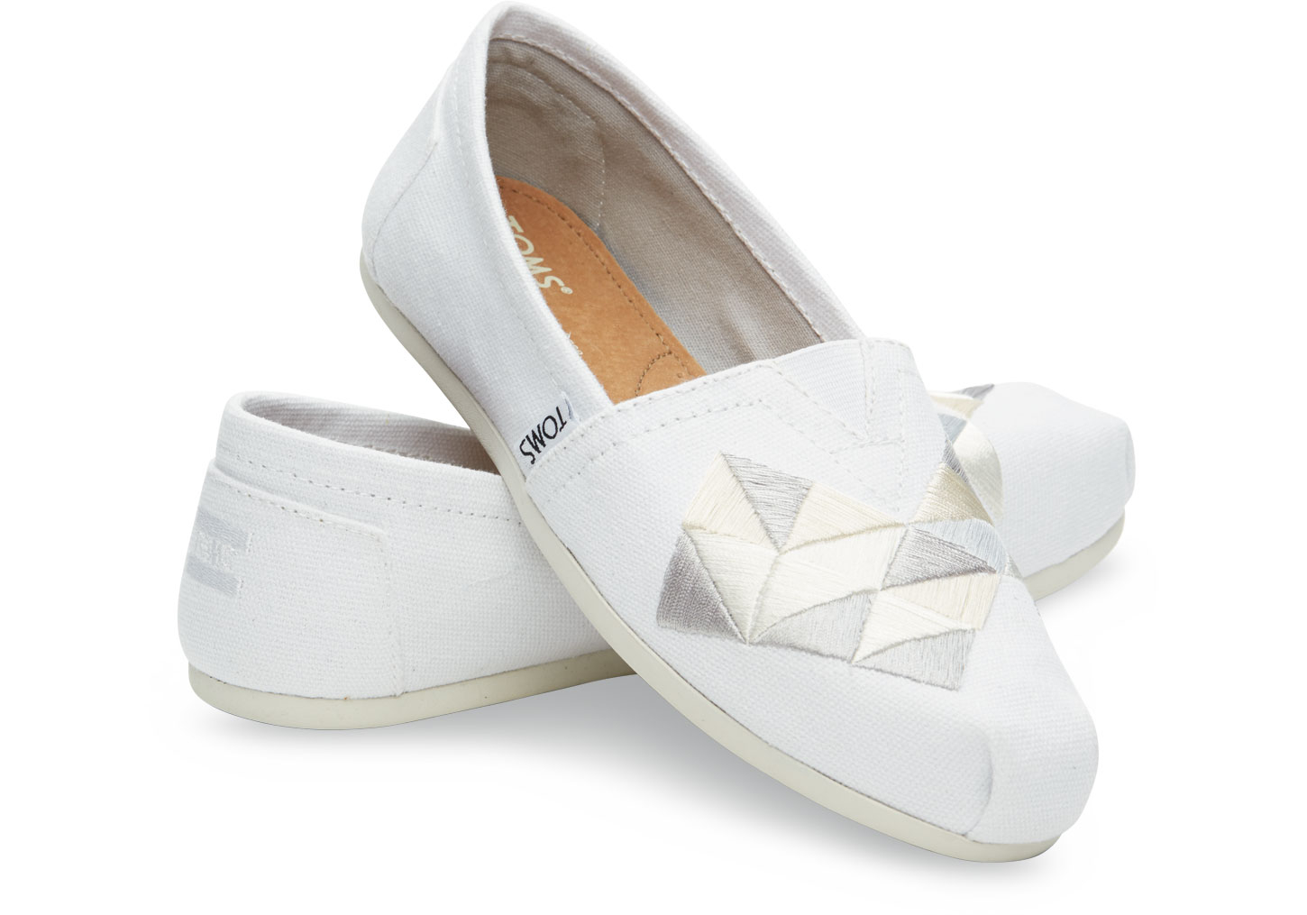 Toms White Canvas Embroidery Women's Classics in White | Lyst