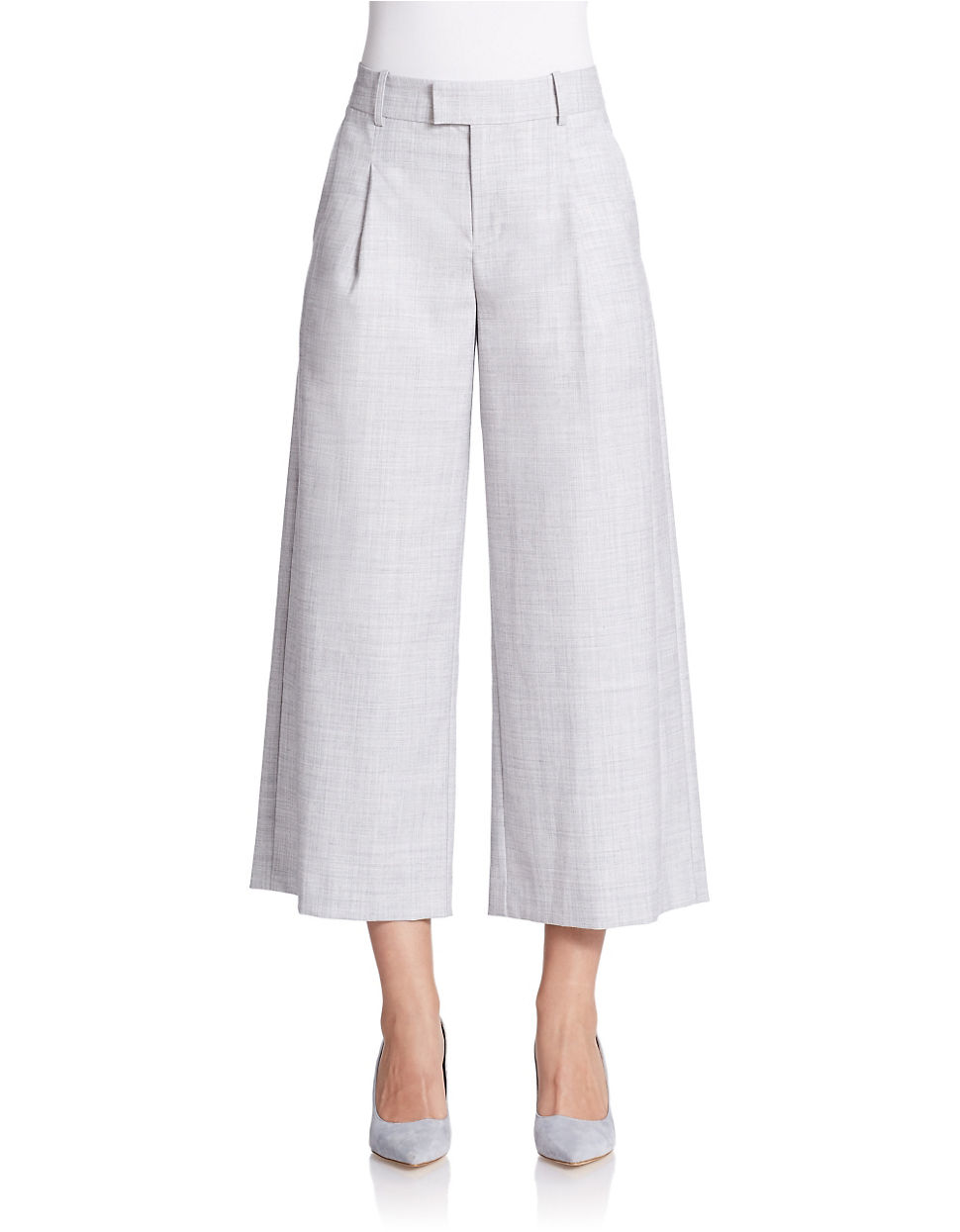 Lyst - 424 Fifth Wide-leg Capri Pants in Gray