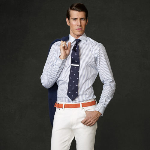 Lyst Ralph Lauren Purple Label Striped Aston Dress Shirt In Blue Gallery