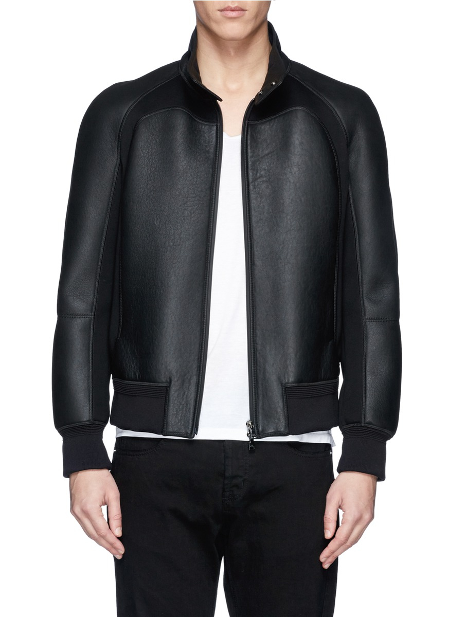 Neil Barrett Neoprene Bonded Leather Jacket In Black For Men Lyst Gallery