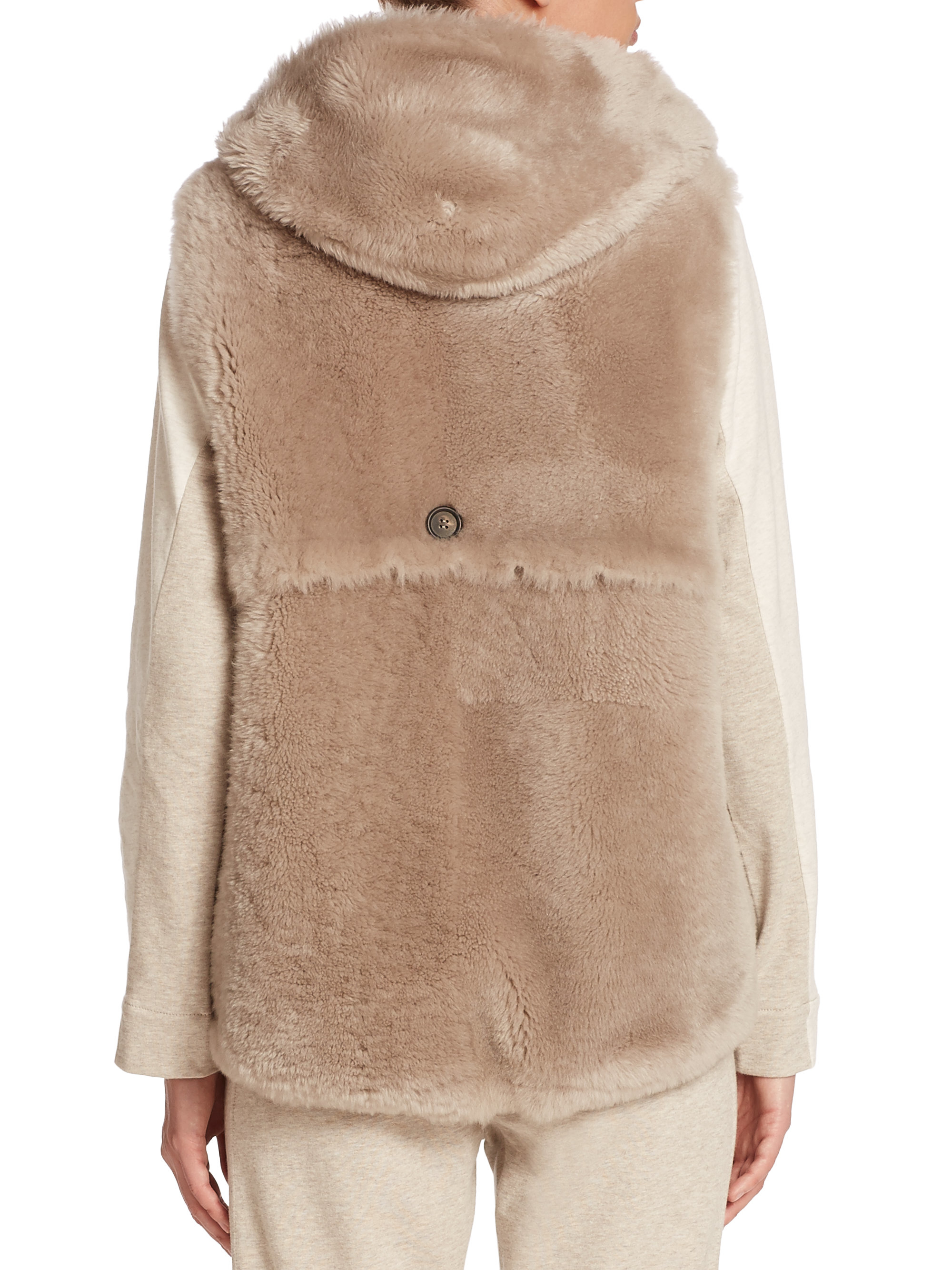 Brown fur vest with hood for women reviews hair