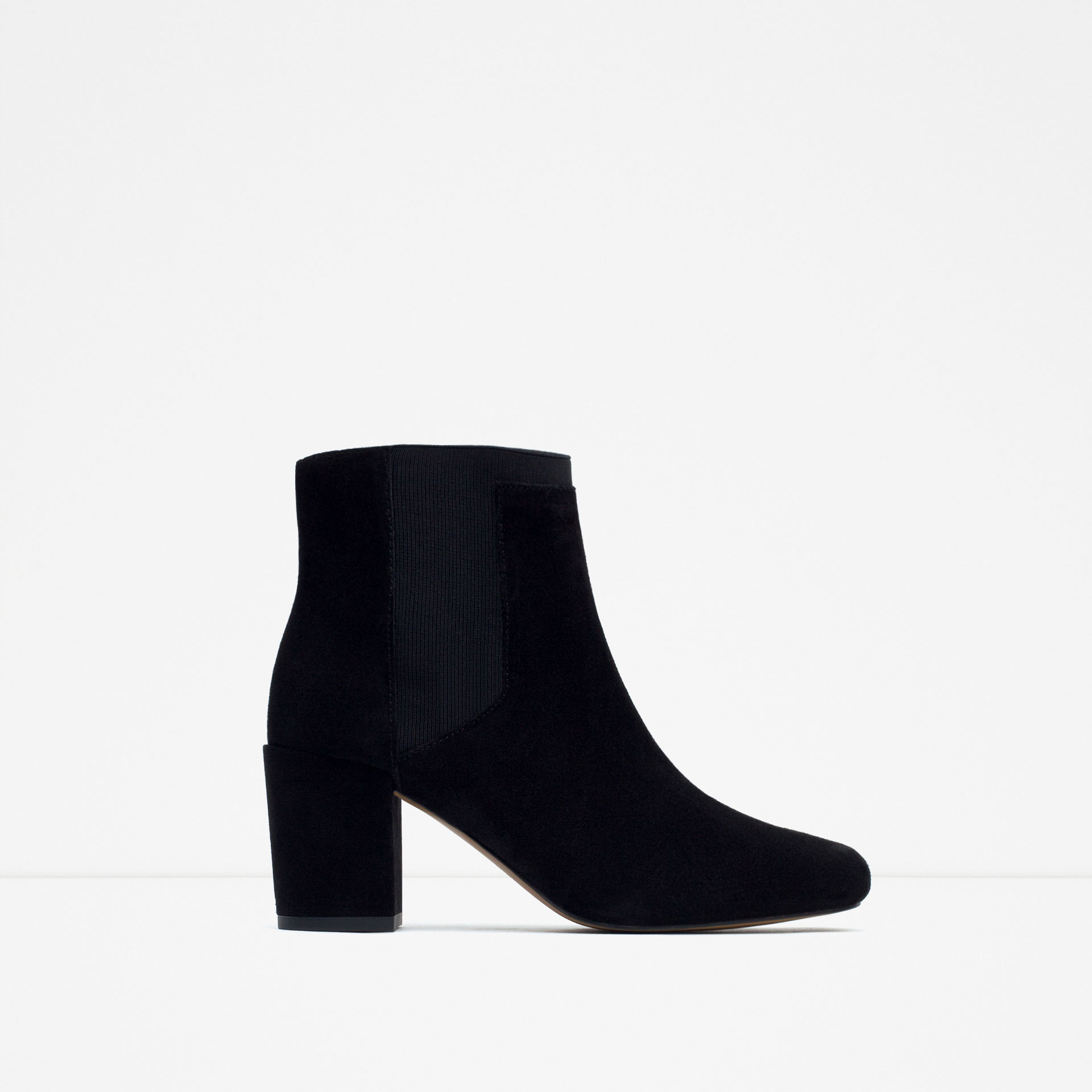 forever sneakers high 21 heel Boots   Ankle Black in High Lyst Zara Elastic With Heel