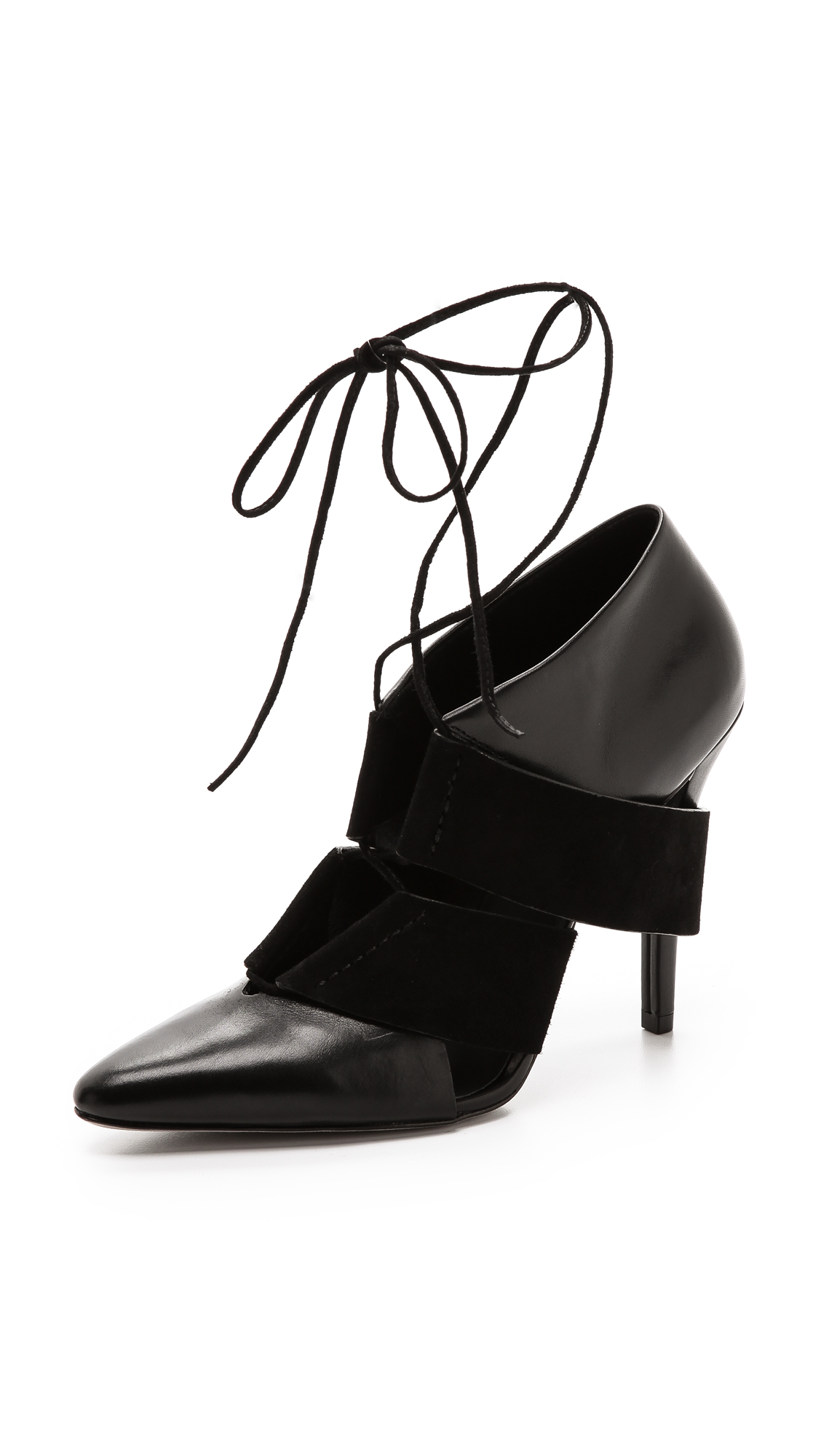 Lyst - Alexander wang Mila Lace Up Booties in Black