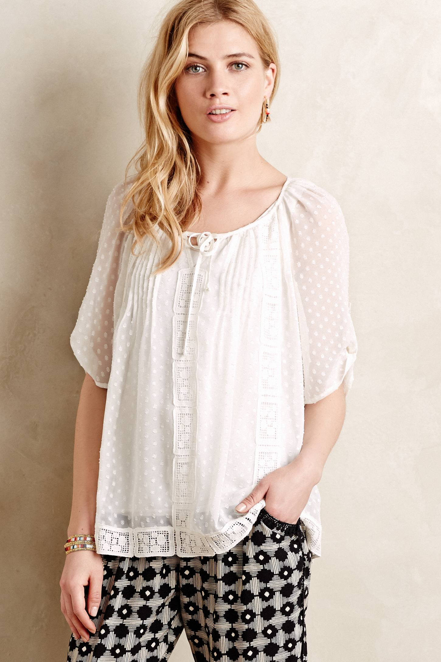 meadow-rue-ivory-swiss-dot-peasant-blouse-white-product-1-563840077 ...