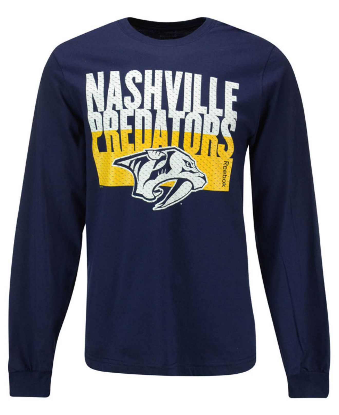 Reebok Men's Long-sleeve Nashville Predators Split Time T-shirt in Blue ...