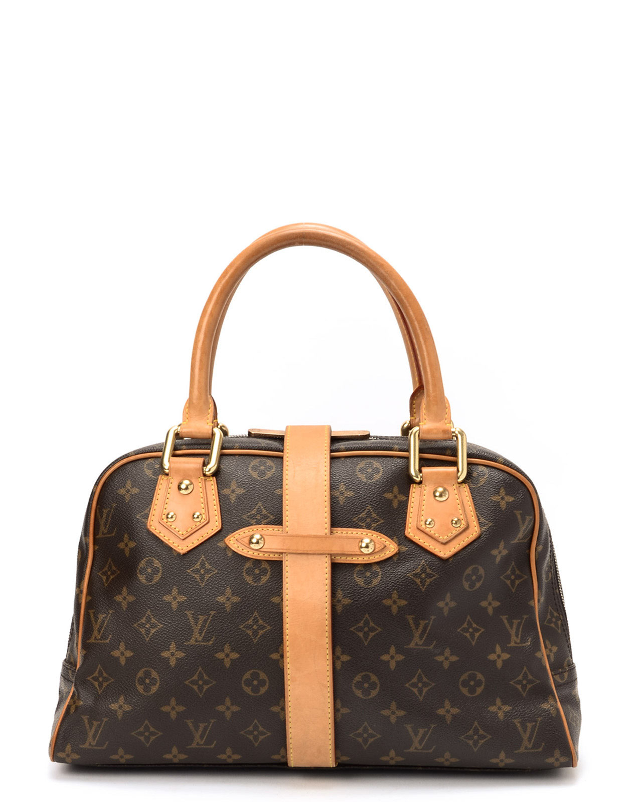 Louis vuitton Manhattan Gm Handbag in Brown | Lyst