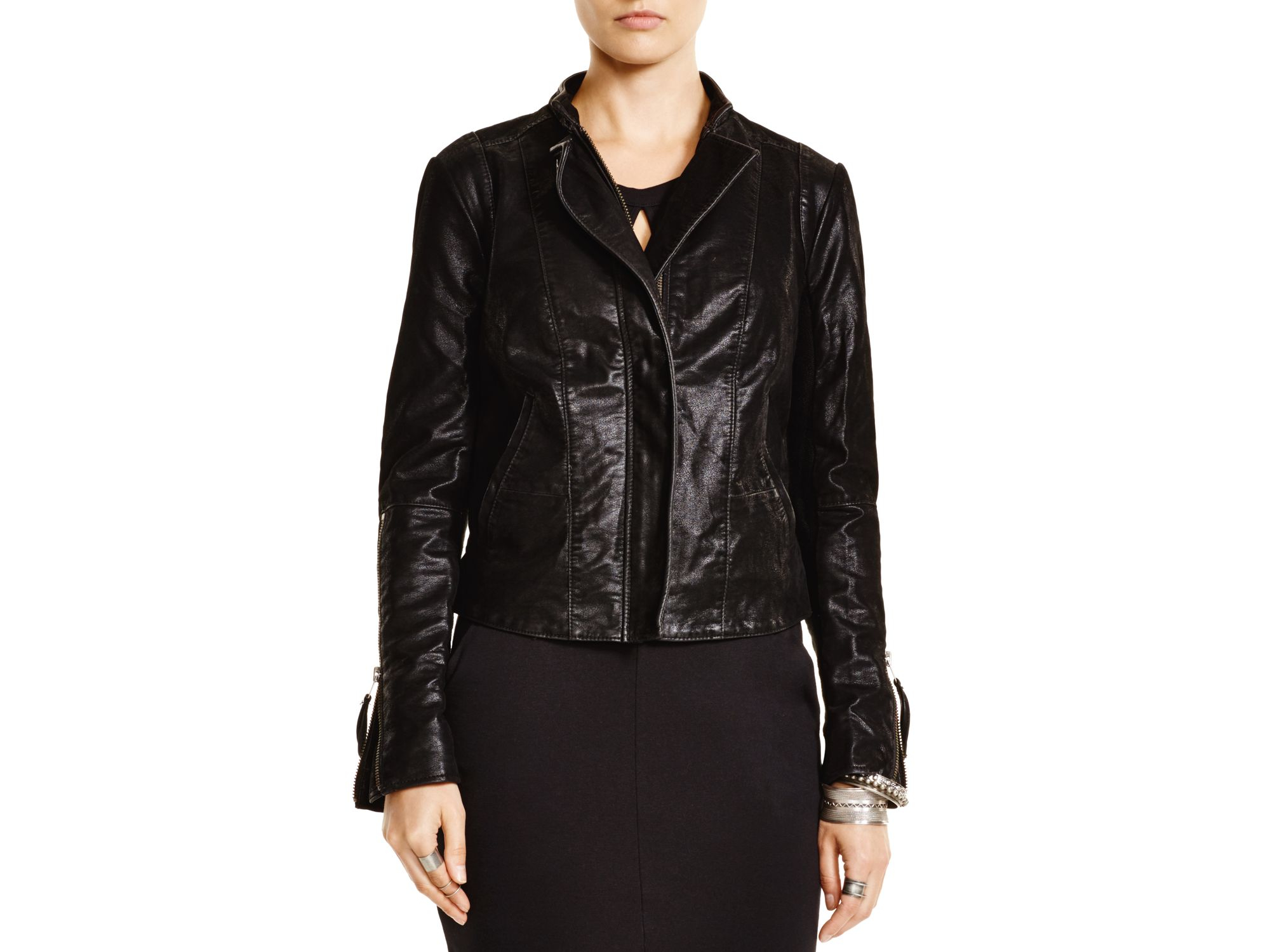 Free People Clean Vegan Faux Leather Jacket In Black Lyst Gallery