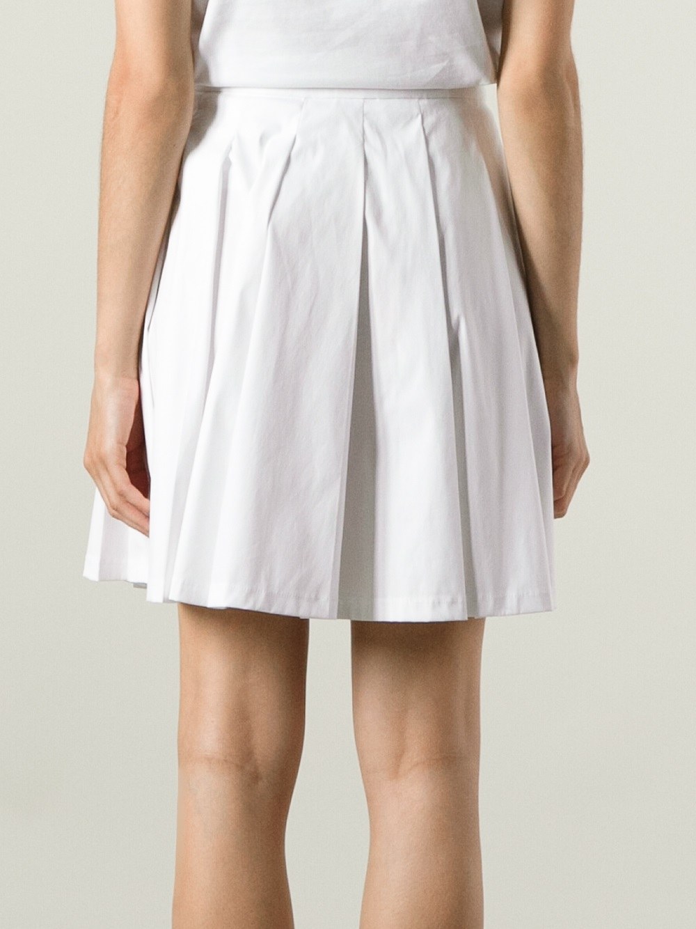 Lyst - Love Moschino Heart Print Pleated Skirt in White