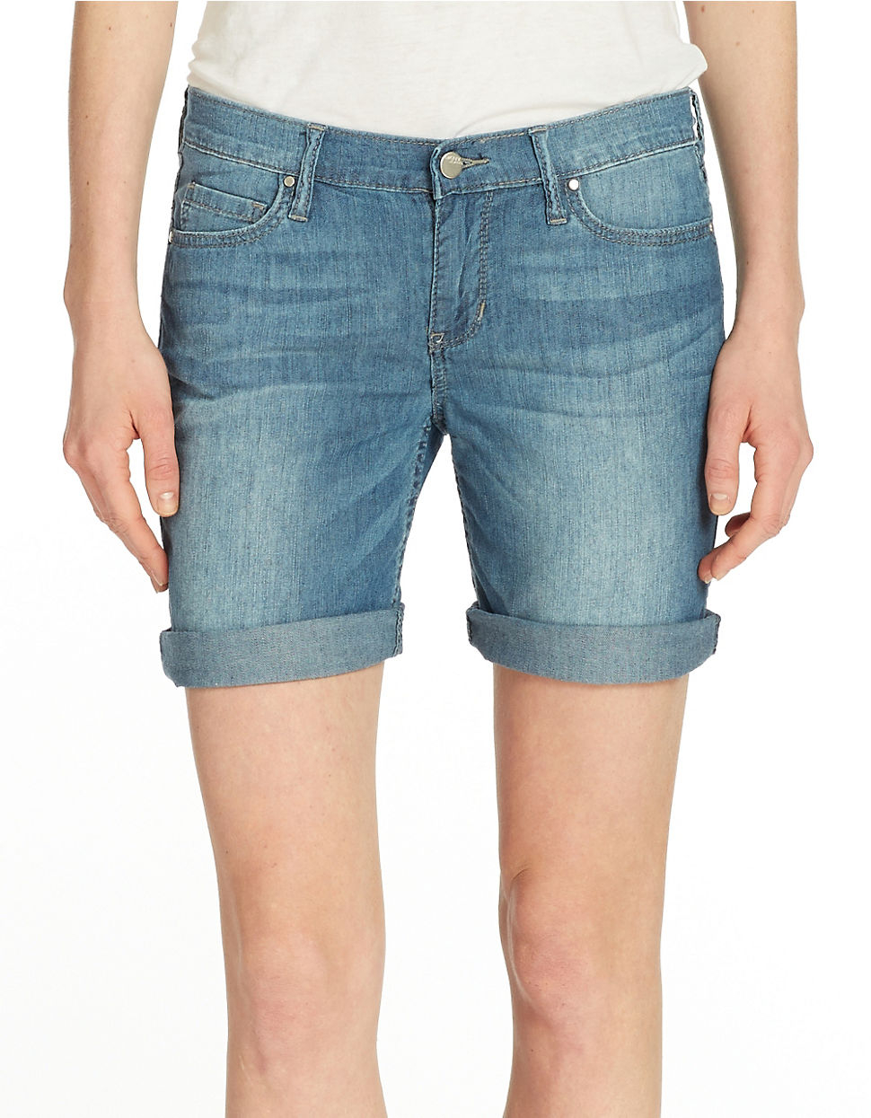 Lyst Dkny Bleeker Boyfriend Shorts in Blue