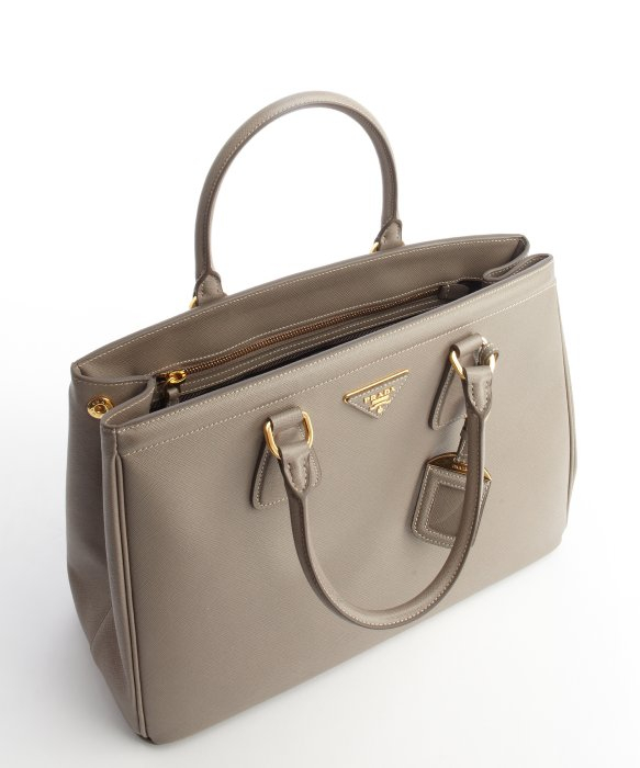 Prada Grey Textured Leather Top Handle Bag in Gray (grey) | Lyst  