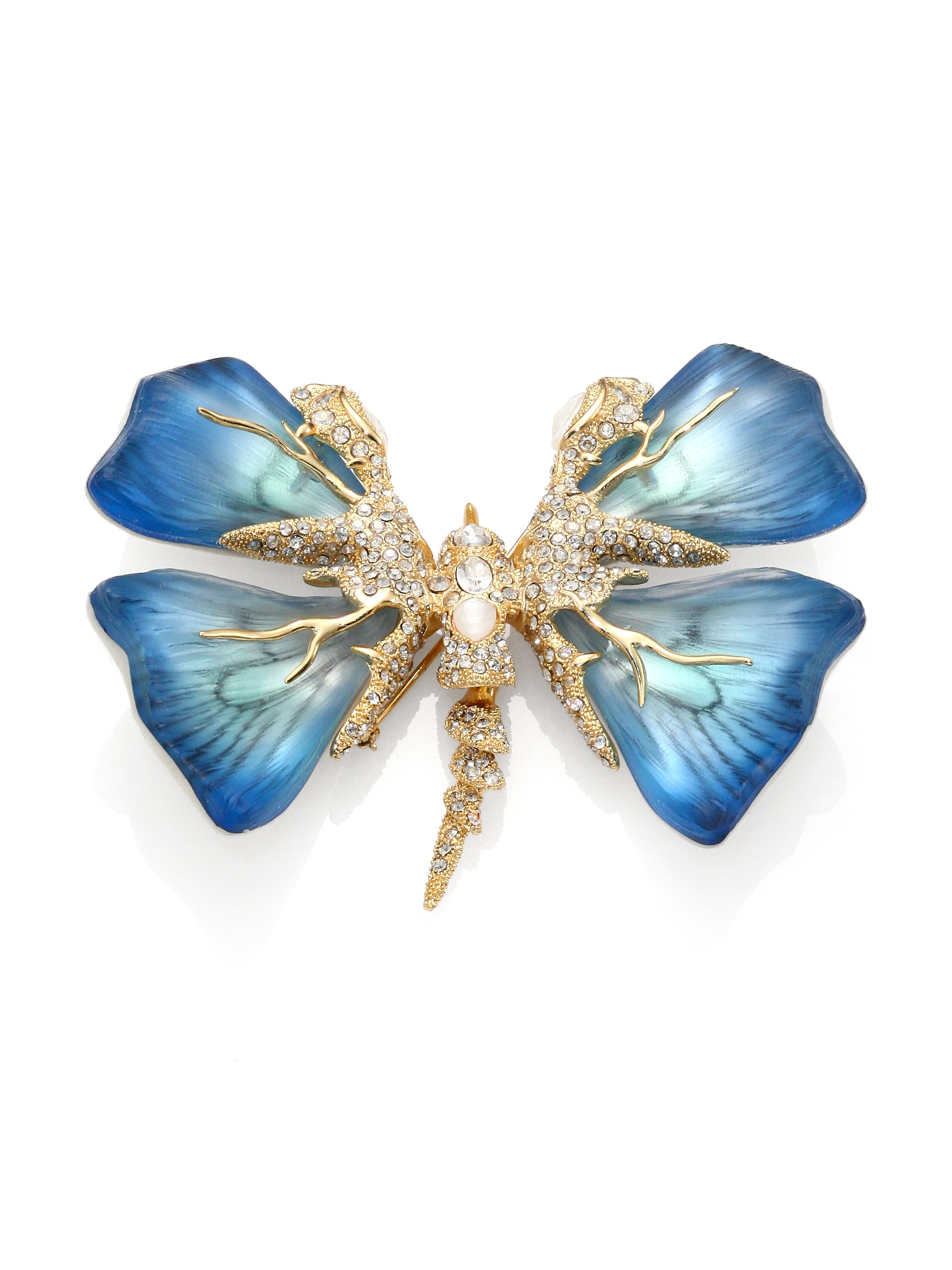 Alexis bittar Lucite Motherofpearl Doublet Crystal Butterfly Pin in ...