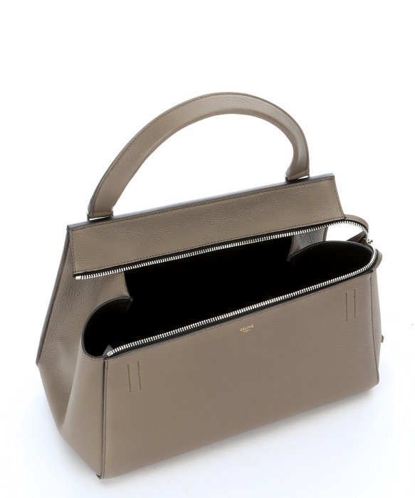 celine grey leather handbag edge  