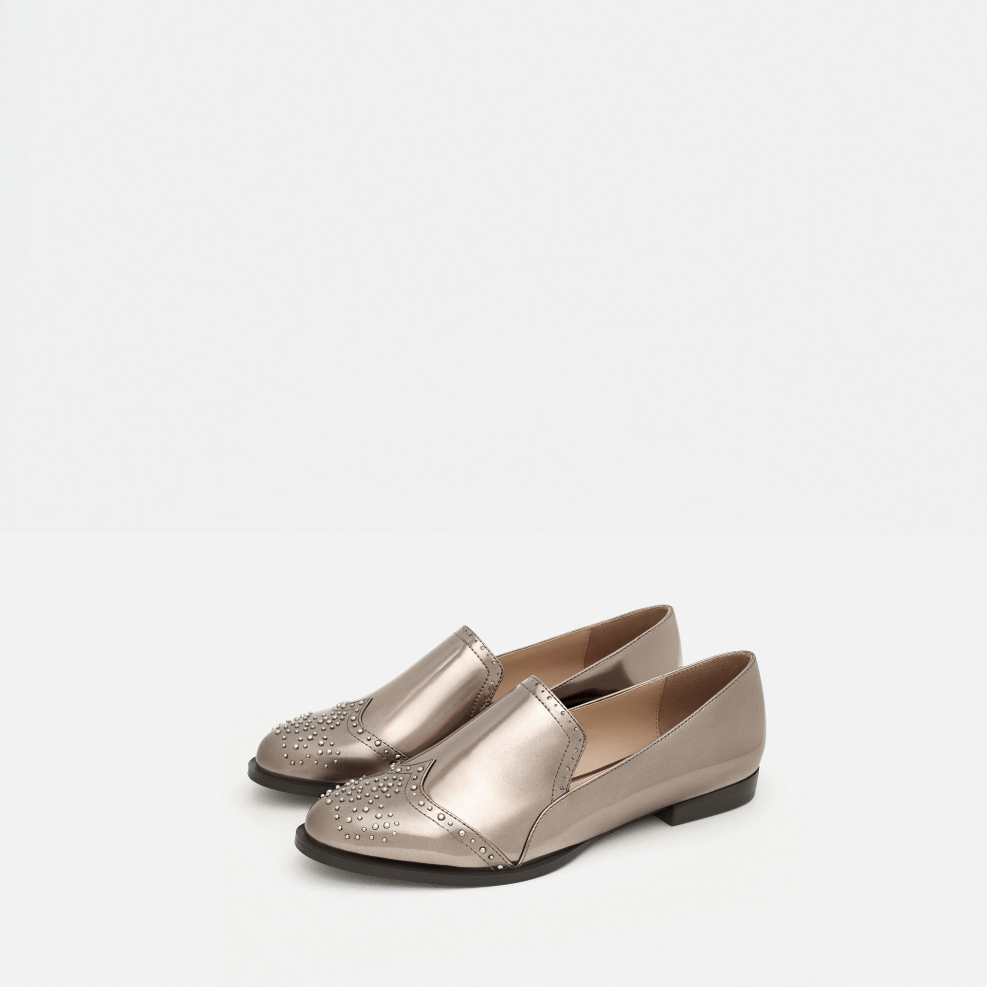 zara loafers zara metallic loafers in metallic lyst zara loafers zara metallic loafers in metallic lyst