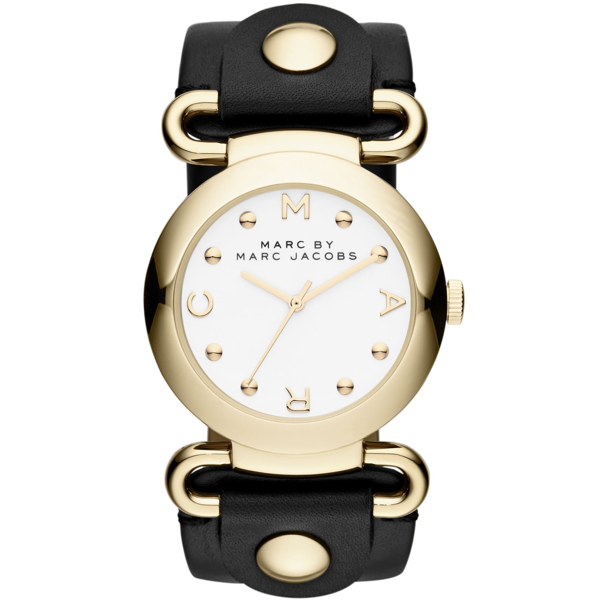 Marc By Marc Jacobs Women'S Molly Black Leather Strap Watch 36Mm ...