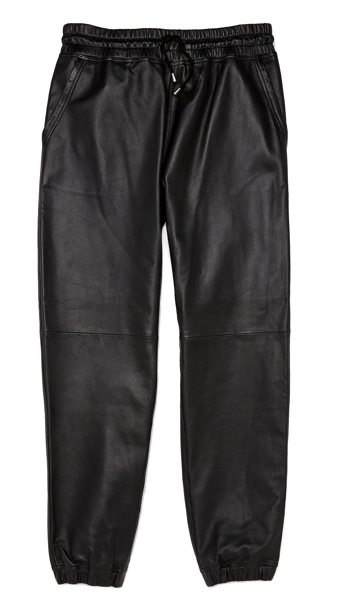 black leather sweatpants