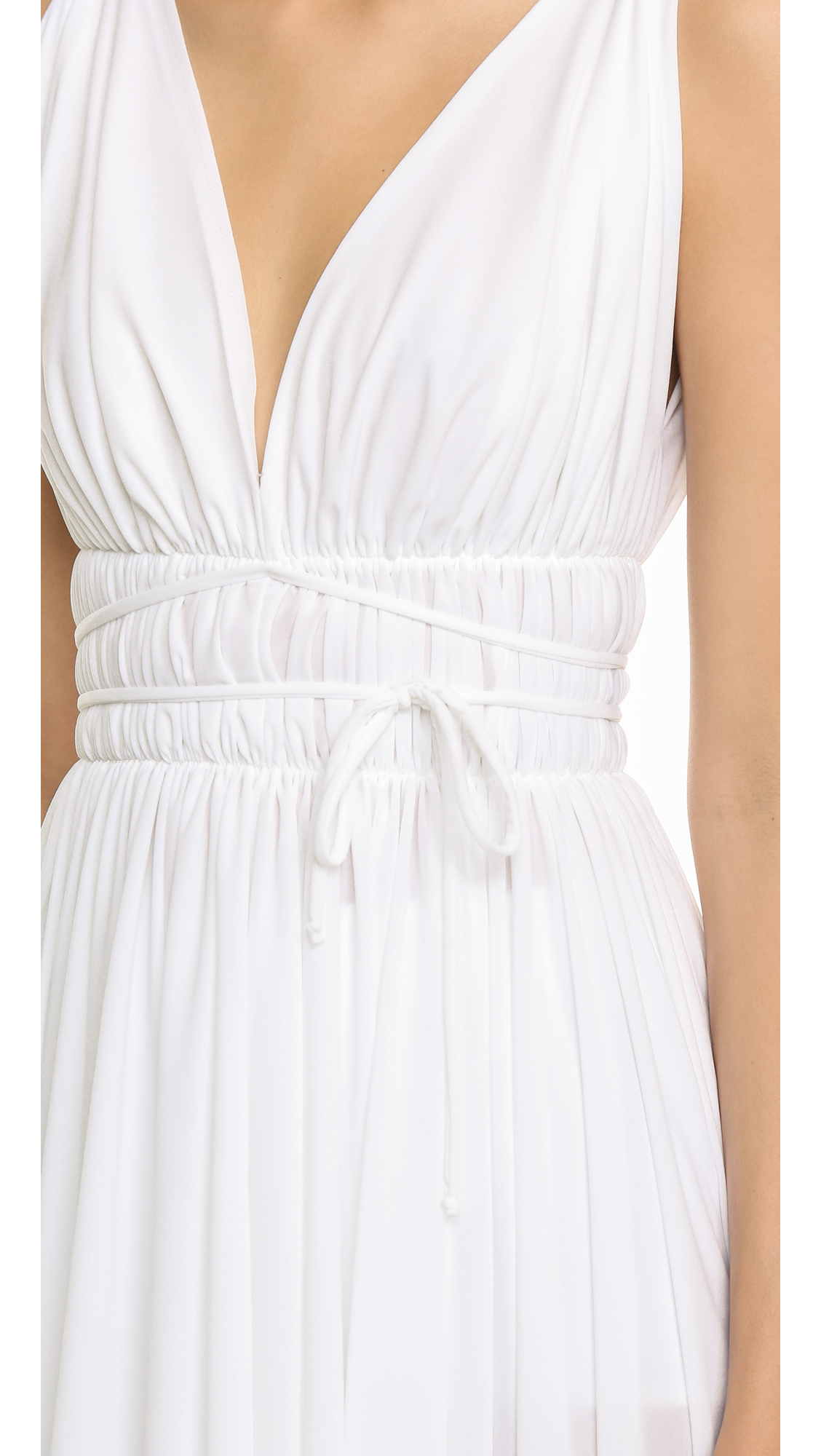 Norma kamali Goddess Asymmetrical Swim Dress - White in White | Lyst