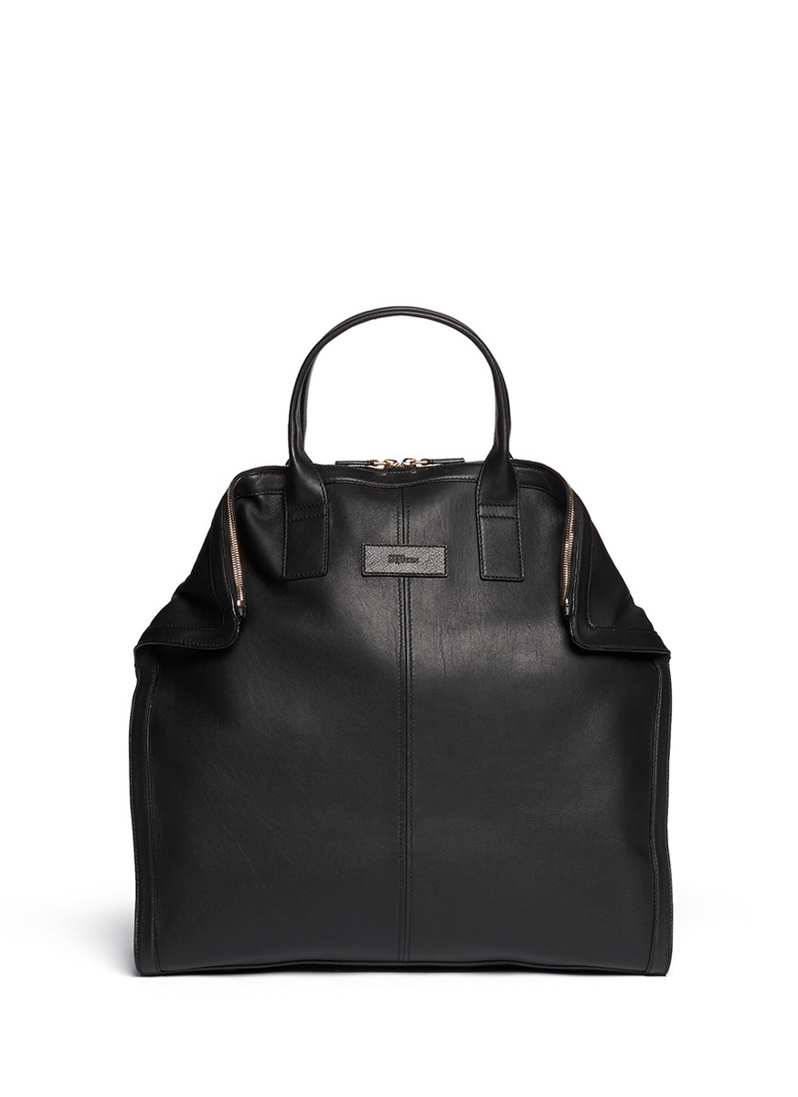 Lyst Alexander Mcqueen Leather Manta Bag In Black For Men Gallery