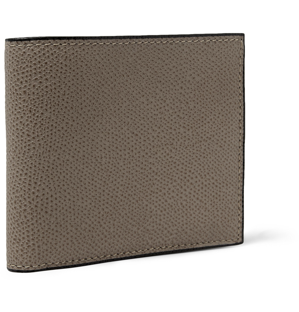 Lyst - Valextra Pebbled-Leather Wallet in Gray for Men