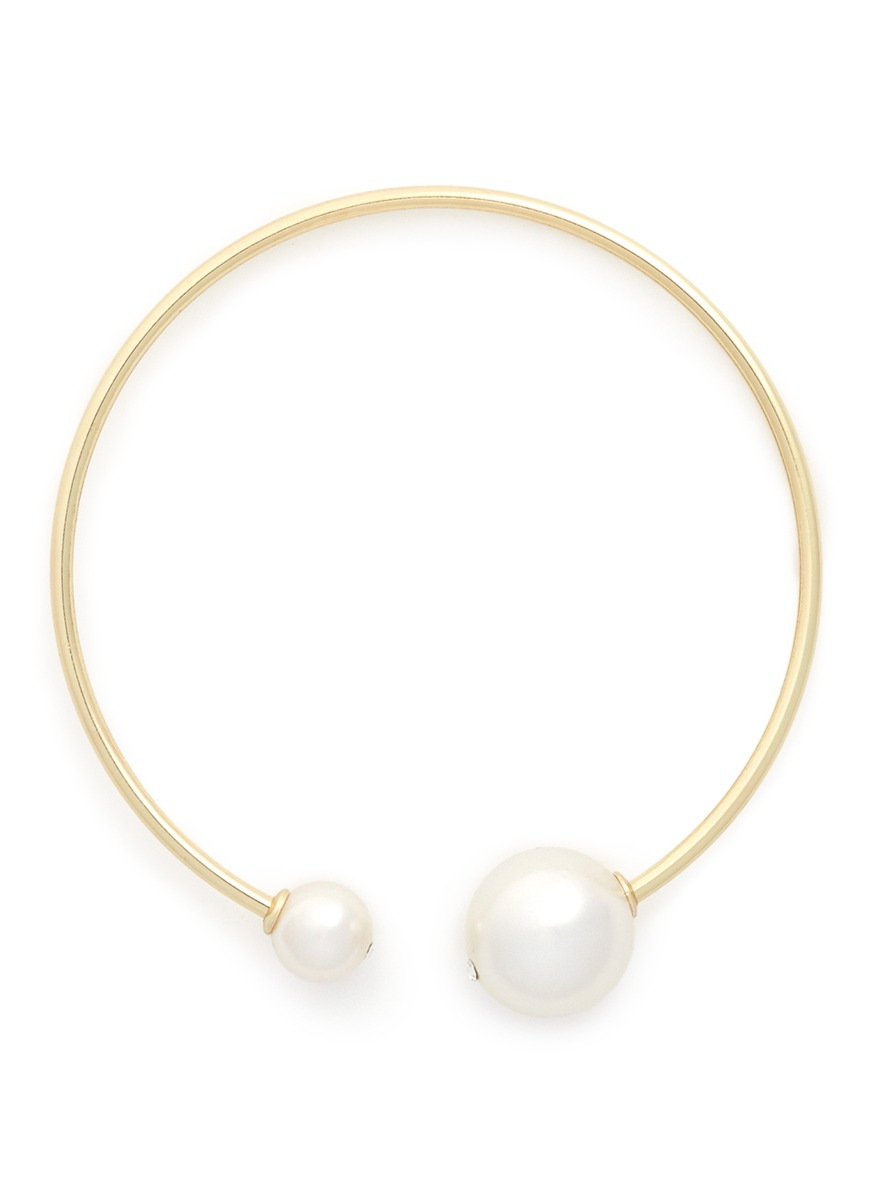 Kenneth Jay Lane Large Pearl Choker Necklace in White - Lyst