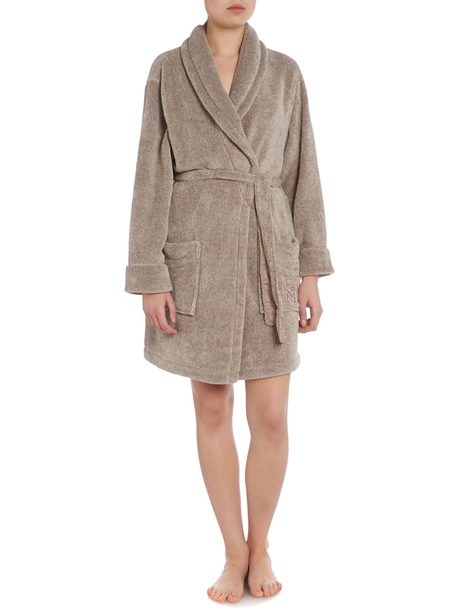 Dkny Signature Logo Robe in Gray (Charcoal) | Lyst