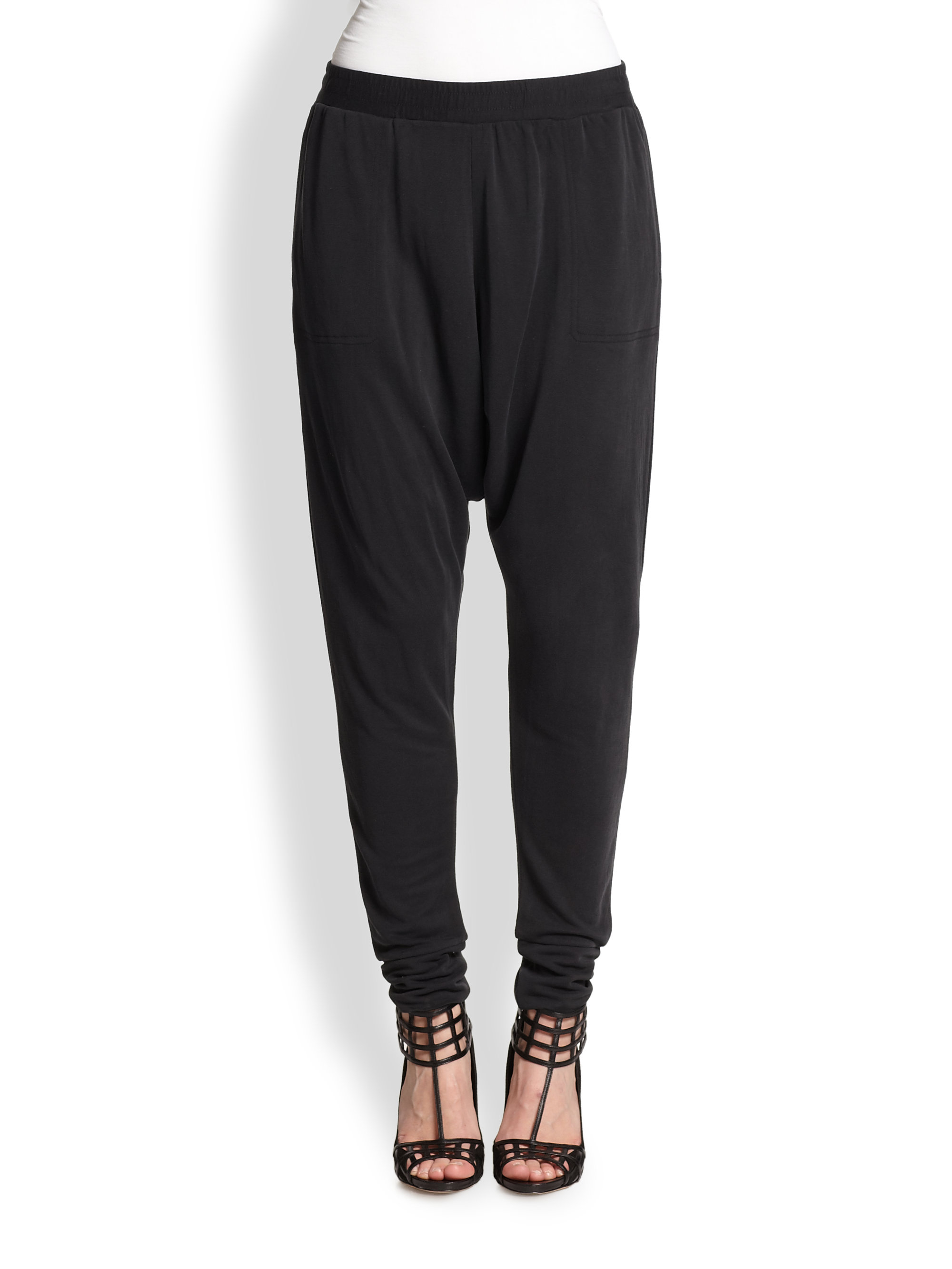 Lyst - Bcbgmaxazria Kendell Harem Track Pants in Black