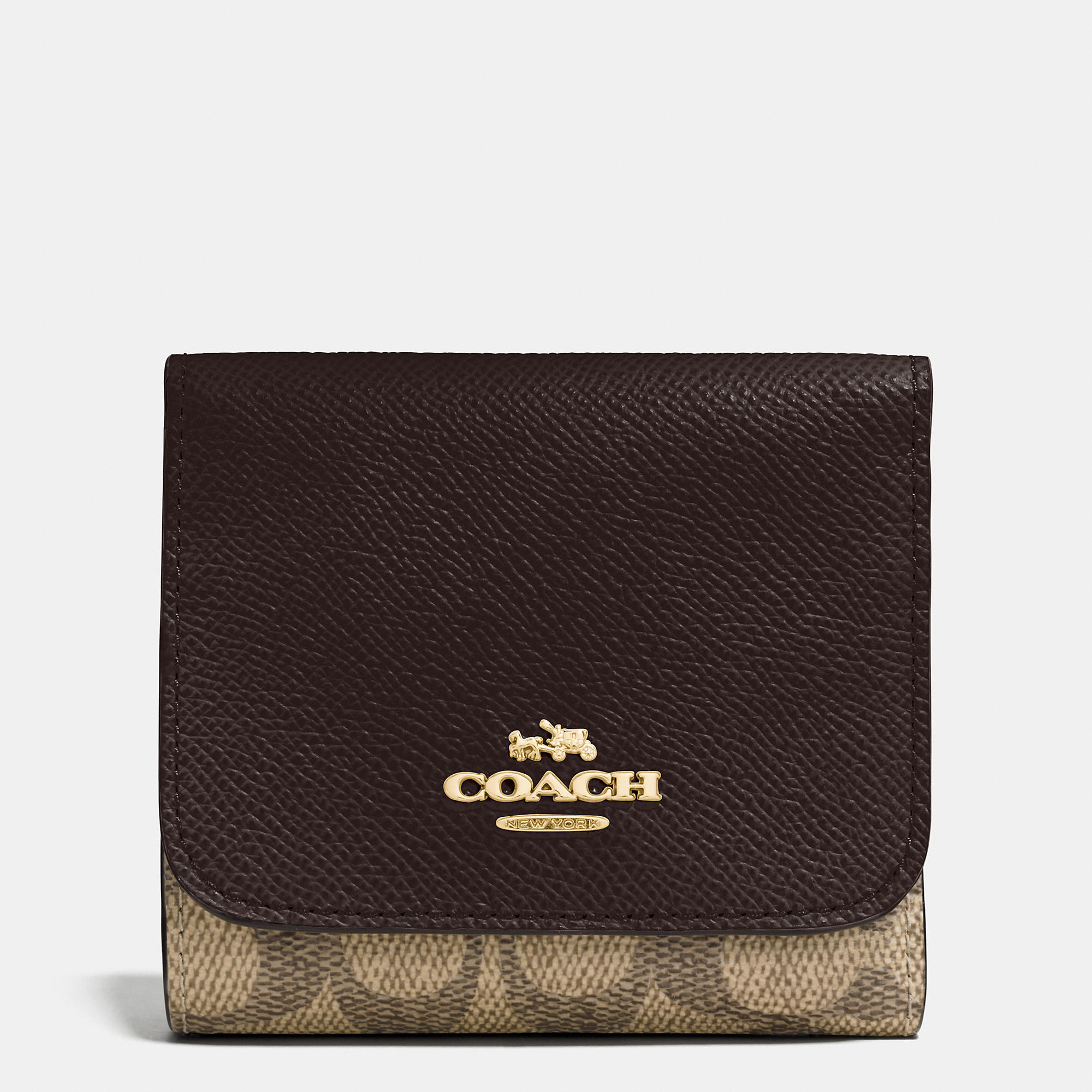 Coach Small Wallet In Colorblock Signature Coated Canvas in Metallic | Lyst