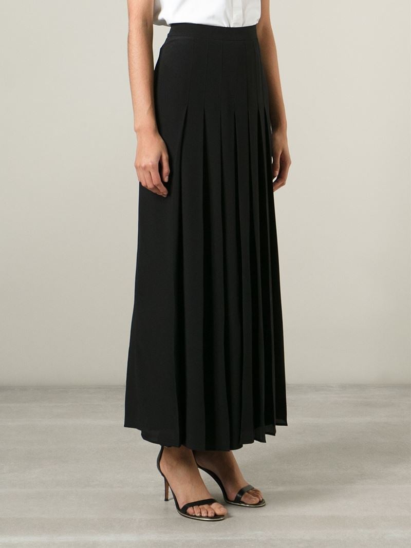 Lyst - Givenchy Long Pleated Skirt in Black