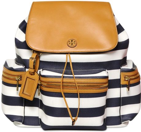 Tory Burch Kerrington Coated Canvas Backpack in White for Men (NAVY ...