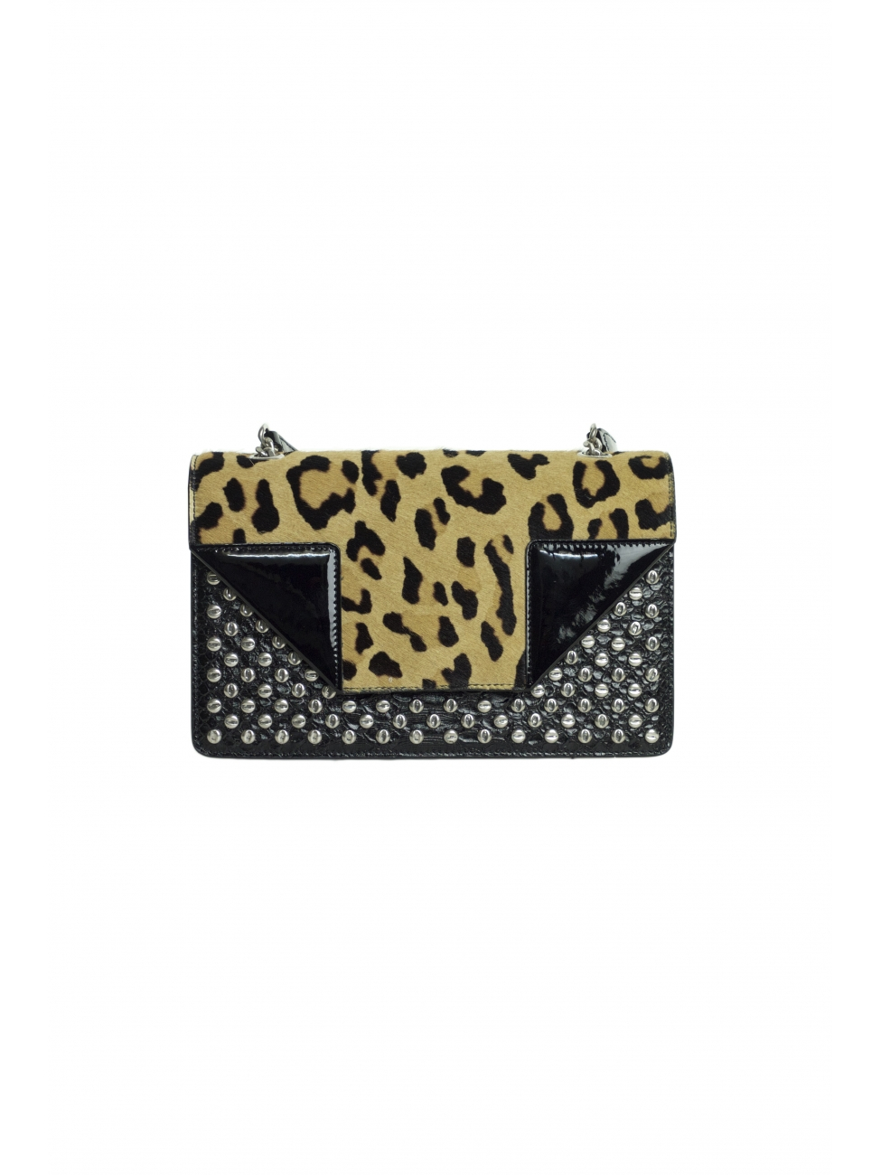 fluffy leopard print shoulder bag