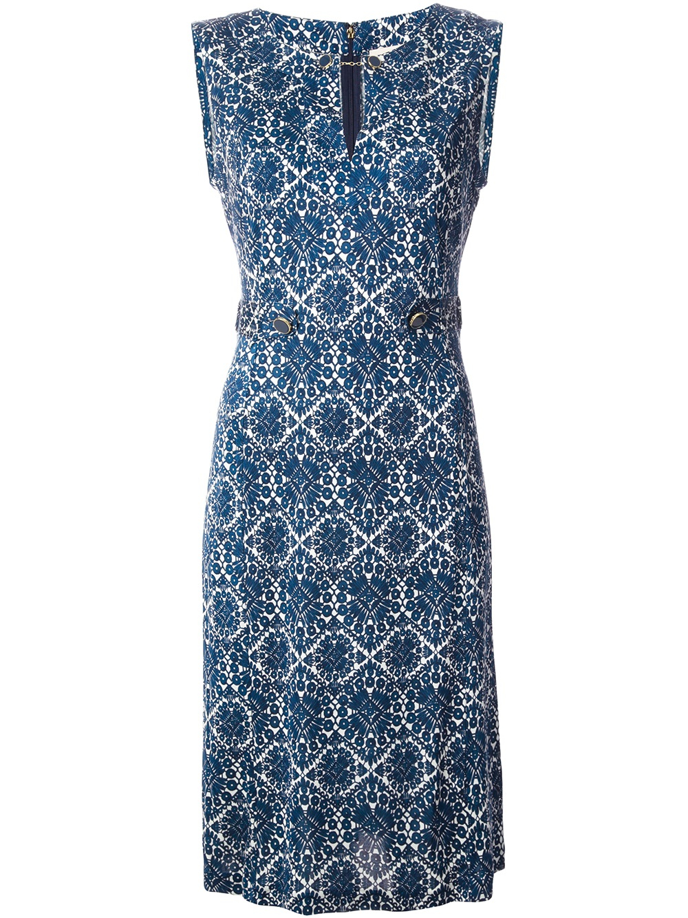 Lyst - Tory Burch Printed Dress in Blue