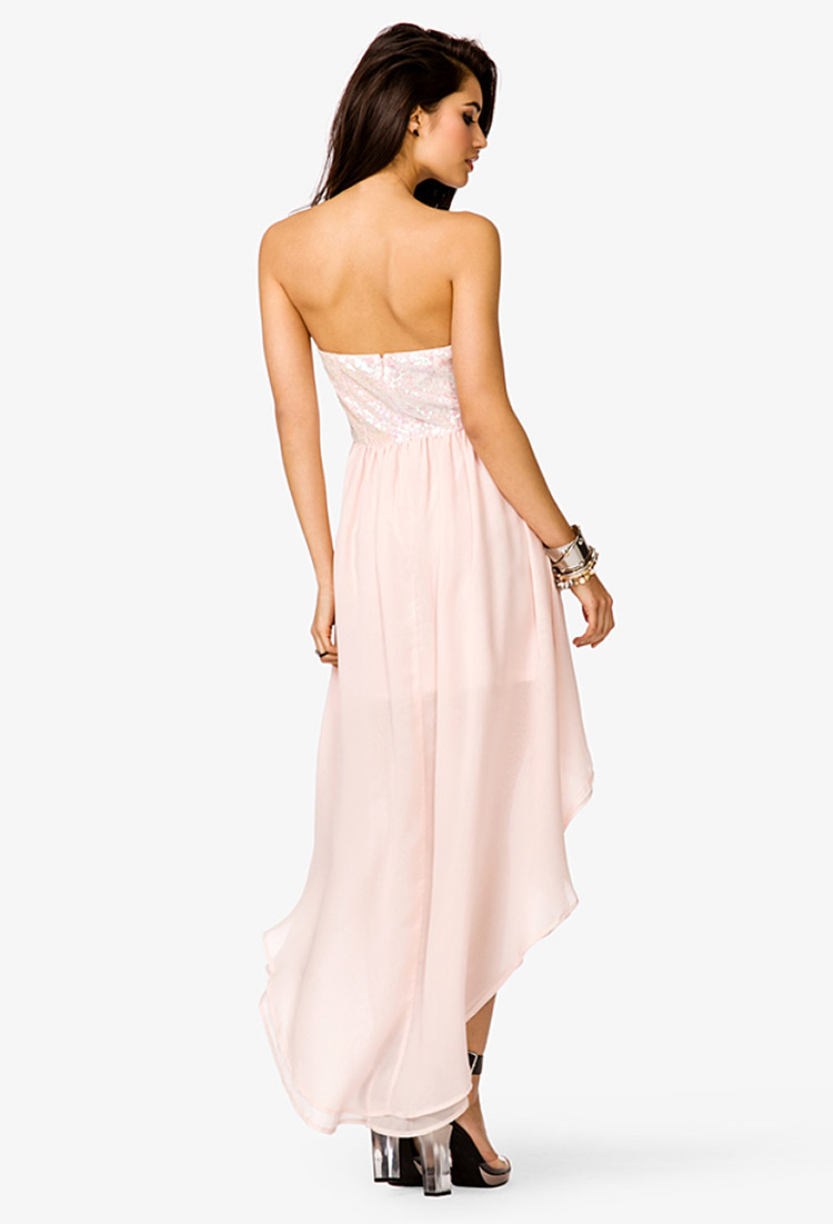 Lyst Forever 21 Sequined High Low Dress in Pink